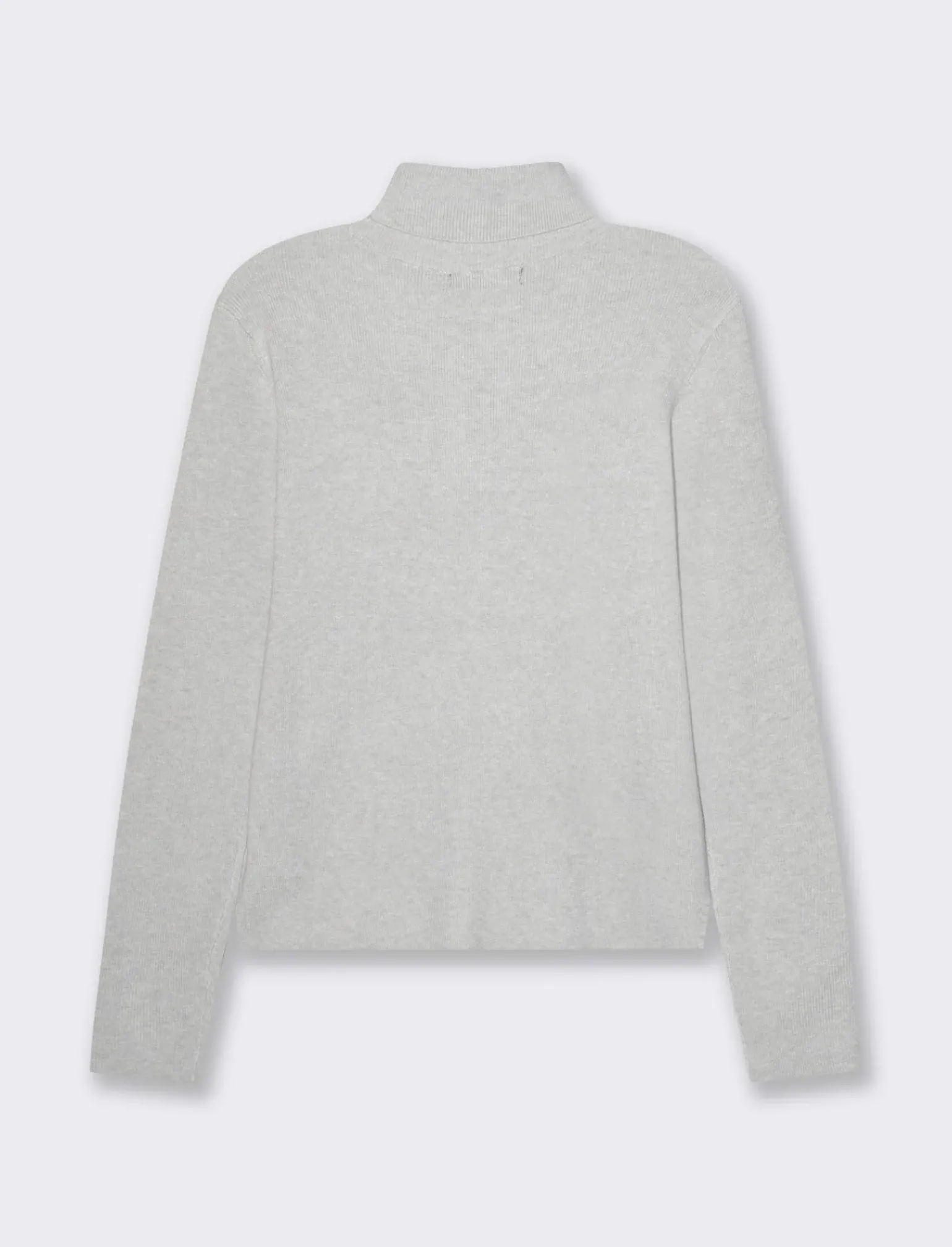 Donna Piazza Italia Donna|Maglieria<Maglia manica lunga con collo alto lavorazione a costina - Grigio chiaro