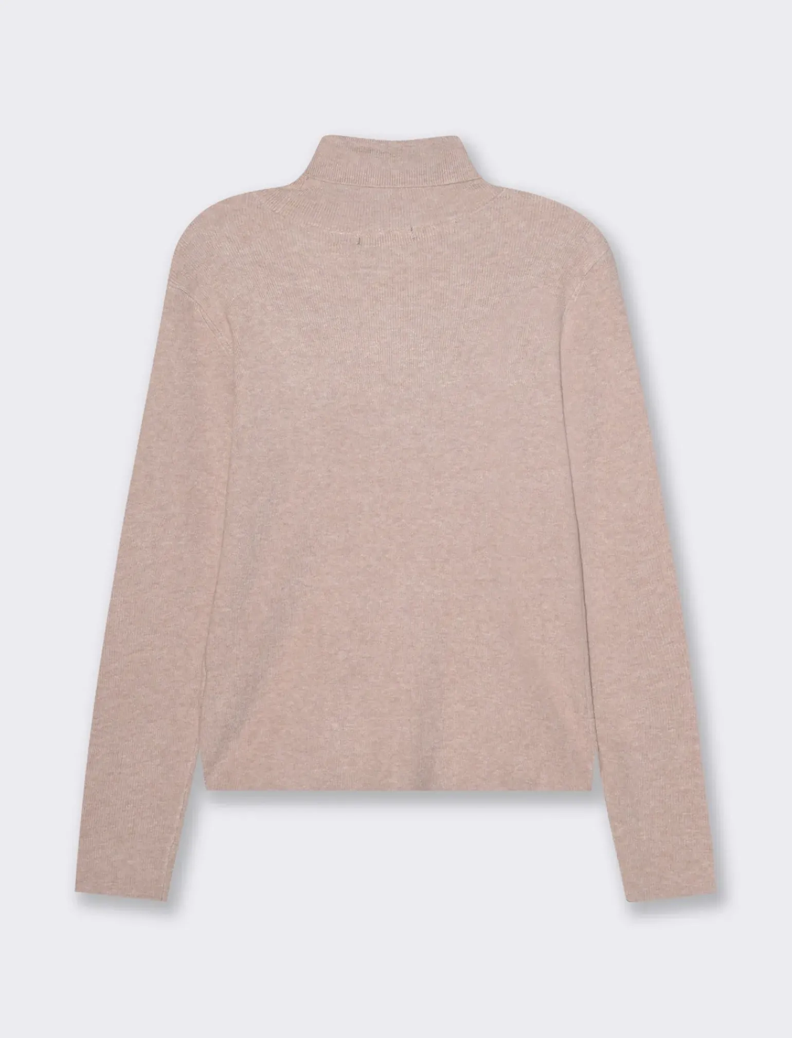 Donna Piazza Italia Donna|Maglieria<Maglia manica lunga con collo alto lavorazione a costina - Rosa antico