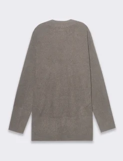 Donna Piazza Italia Donna|Maglieria<Maglia manica lunga giro collo lavorazione punto milano - Tortora melange