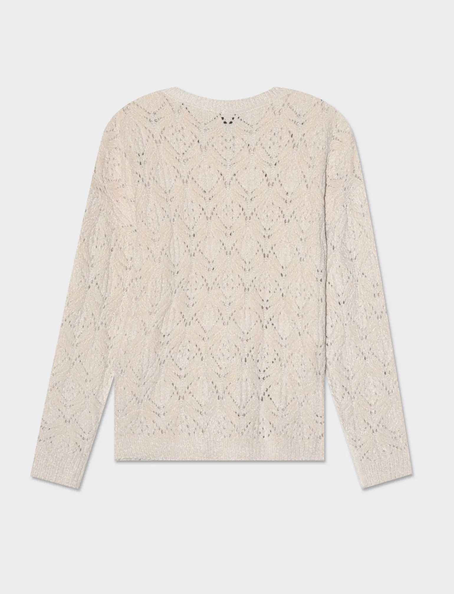 Donna Piazza Italia Maglieria<Maglia manica lunga girocollo con intarsi - Avorio