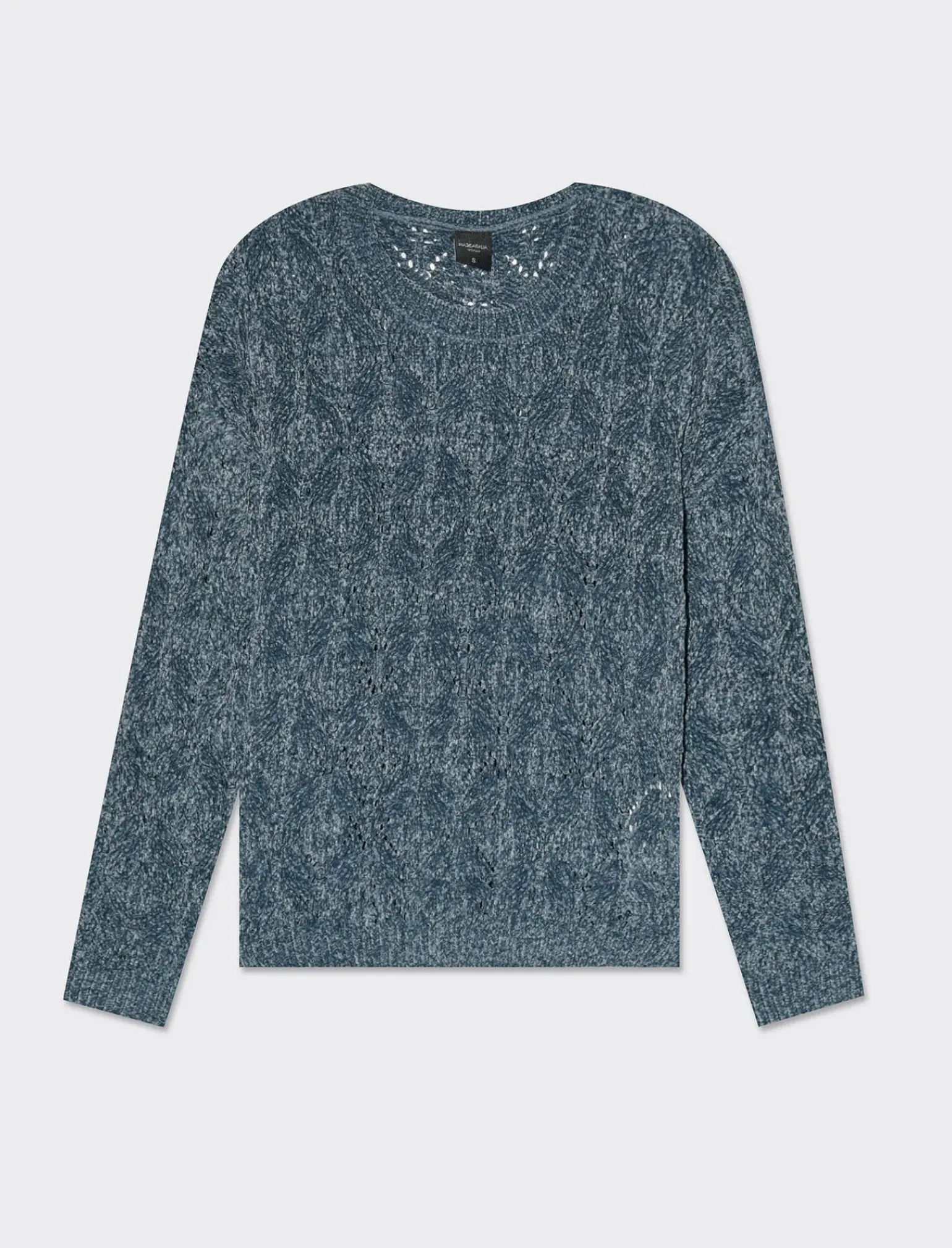 Donna Piazza Italia Maglieria<Maglia manica lunga girocollo con intarsi - Denim