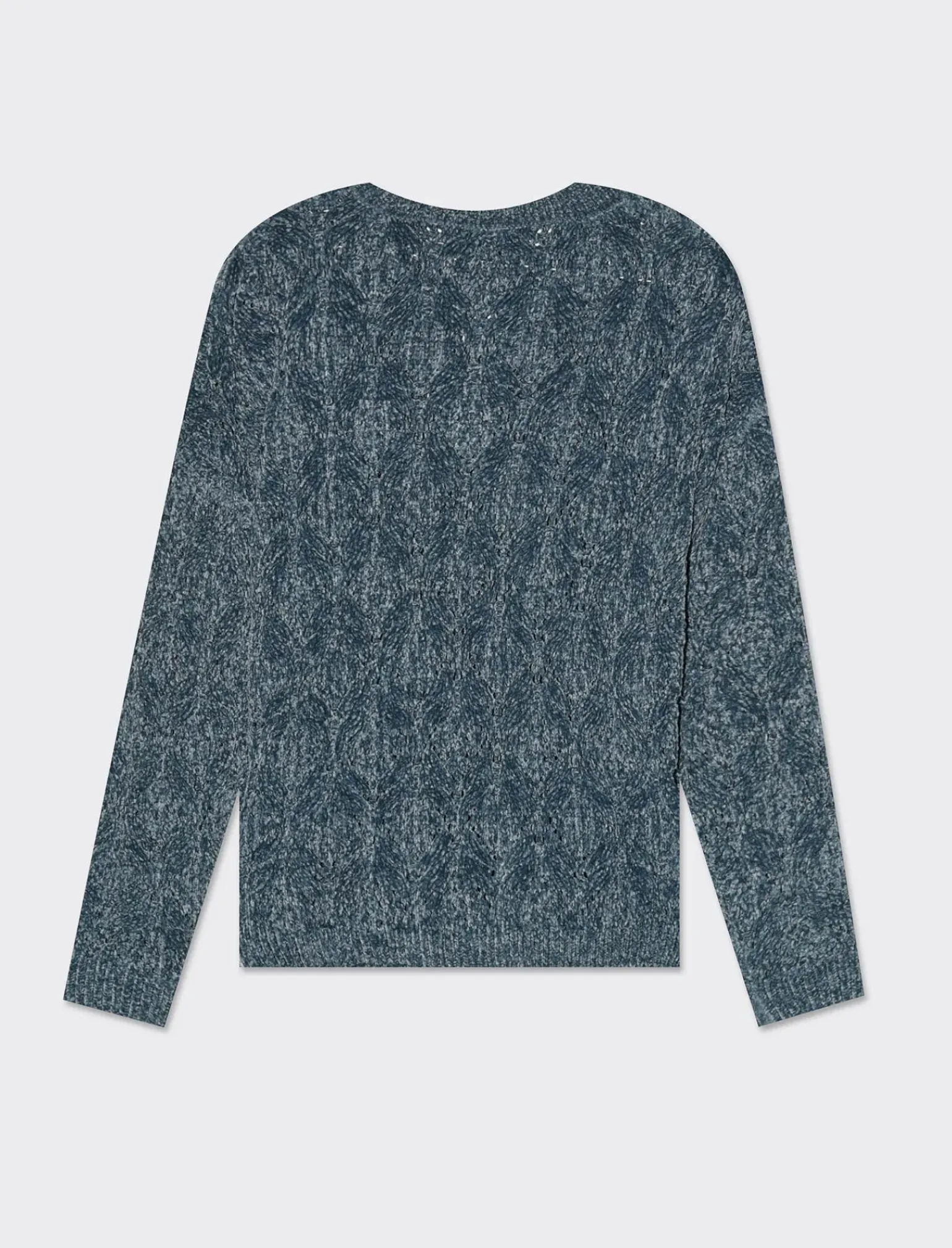 Donna Piazza Italia Maglieria<Maglia manica lunga girocollo con intarsi - Denim