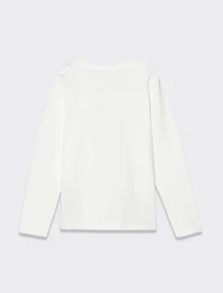 Piazza Italia Bambina|T-Shirt E Top<Maglia manica lunga in cotone elastico con tagli sul davanti e rouches - sporco