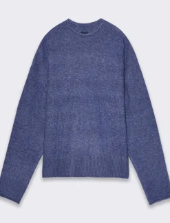 Donna Piazza Italia Donna|Maglieria<Maglia manica lunga mezzo collo con bordo risvoltato - Mirtillo