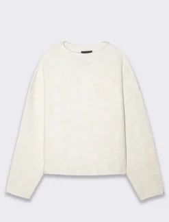 Donna Piazza Italia Donna|Maglieria<Maglia manica lunga mezzo collo con bordo risvoltato - Avorio