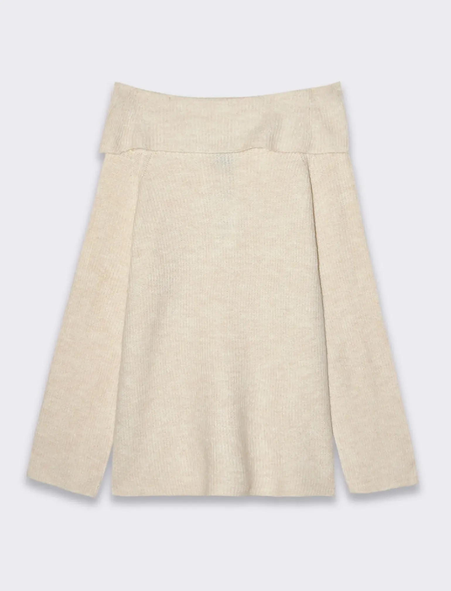 Donna Piazza Italia Donna|Maglieria<Maglia manica lunga scollo risvoltato e spalle scoperte con vestibilità comoda - Beige corda