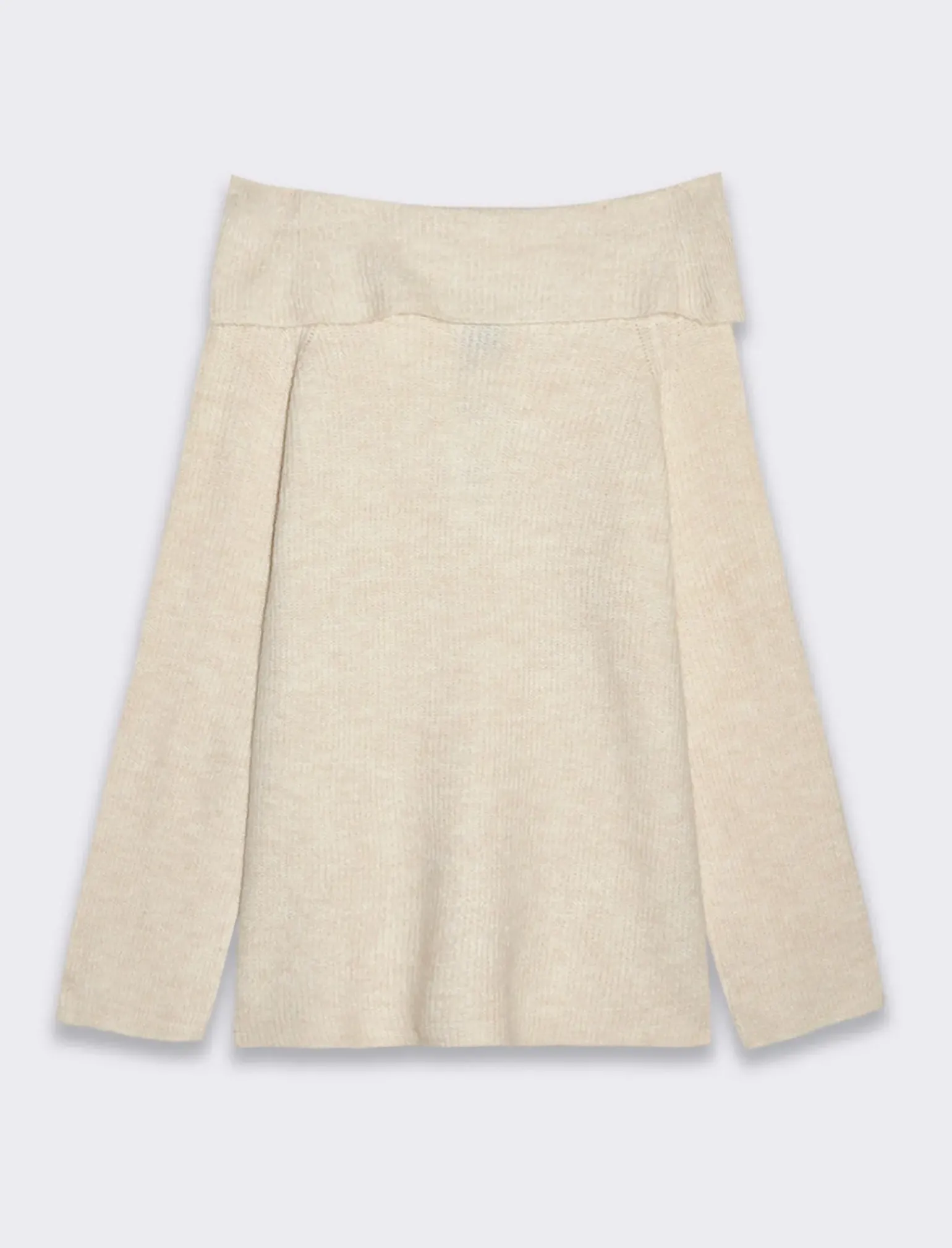 Donna Piazza Italia Donna|Maglieria<Maglia manica lunga scollo risvoltato e spalle scoperte con vestibilità comoda - Beige corda