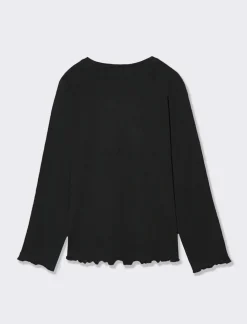 Piazza Italia Bambina|T-Shirt E Top<Maglia maniche lunghe con orlo ondulato e stampa frontale effetto lucido -