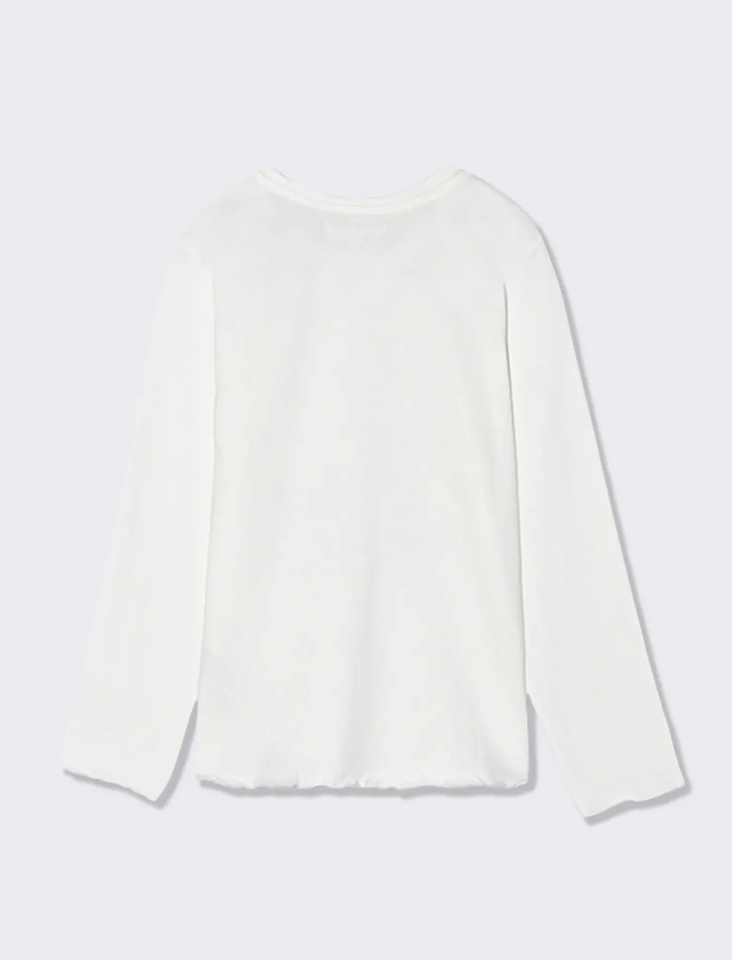 Piazza Italia Maglia maniche lunghe con orlo ondulato e stampa frontale effetto lucido - sporco Bianco Hot