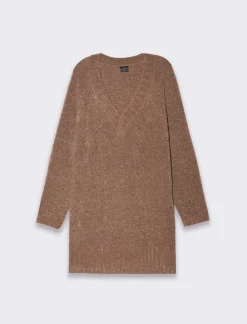 Donna Piazza Italia Donna|Maglieria<Maglia maxipullover con scollo a v profondo. polsi e fondo a costa elastica - castoro