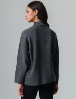 Donna Piazza Italia Donna|Maglieria<Maglia mezzo collo e manica lunga con tasca applicata - melange