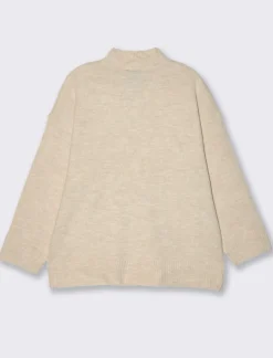 Donna Piazza Italia Donna|Maglieria<Maglia mezzo collo e manica lunga con tasca applicata - Avorio