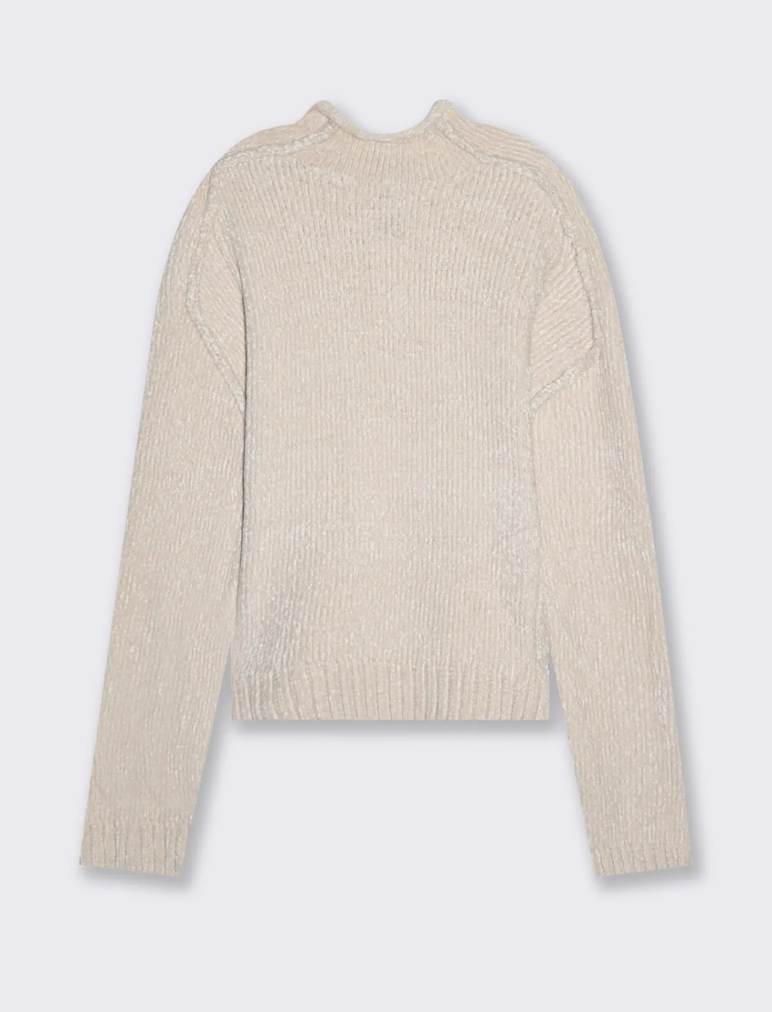 Donna Piazza Italia Donna|Maglieria<Maglia mezzo collo in ciniglia e cuciture in rilievo - Avorio