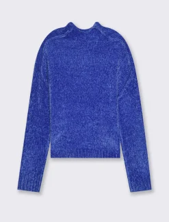 Donna Piazza Italia Donna|Maglieria<Maglia mezzo collo in ciniglia e cuciture in rilievo - Royal