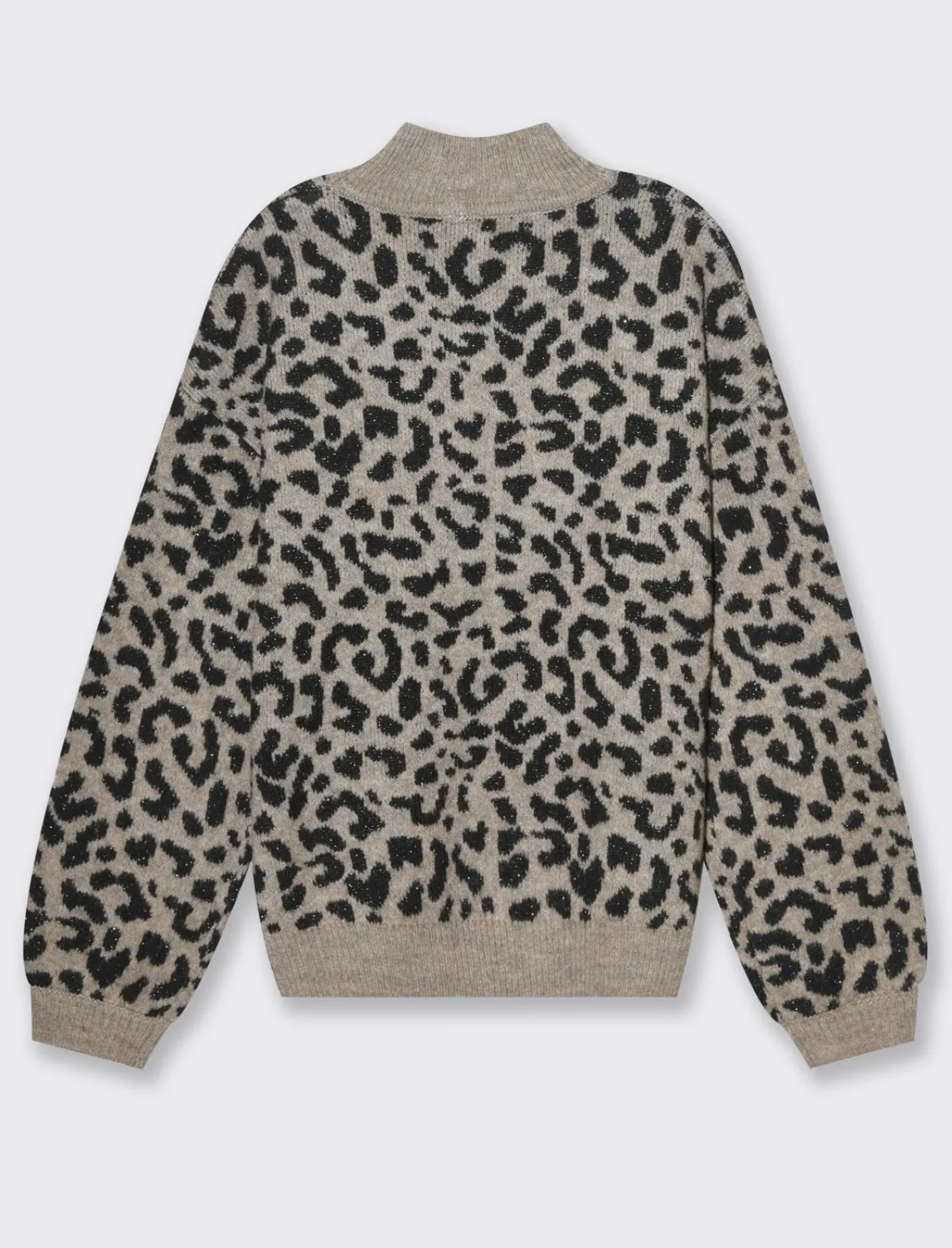 Donna Piazza Italia Donna|Maglieria<Maglia mezzo collo in jacquard leopardato e filo effetto metallizato - var 1