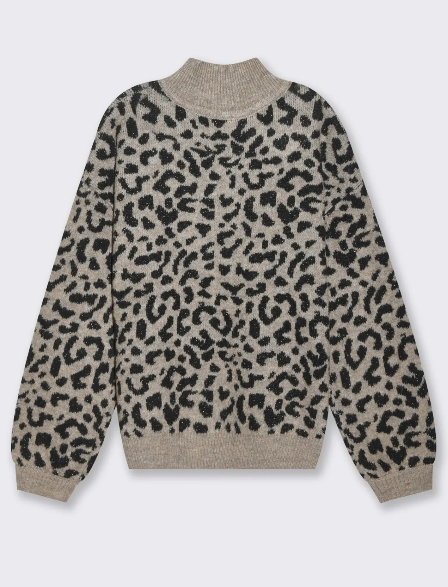 Donna Piazza Italia Donna|Maglieria<Maglia mezzo collo in jacquard leopardato e filo effetto metallizato - var 1