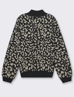 Donna Piazza Italia Donna|Maglieria<Maglia mezzo collo in jacquard leopardato e filo effetto metallizato - var 2