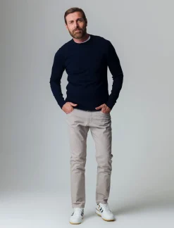 Piazza Italia Maglia mezzo collo lavorazione a coste sui fianchi slim fit. - Blu Shop