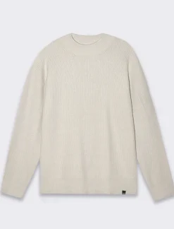 Uomo Piazza Italia Uomo|Maglieria<Maglia mezzo collo lavorazione a coste regular fit - ecru