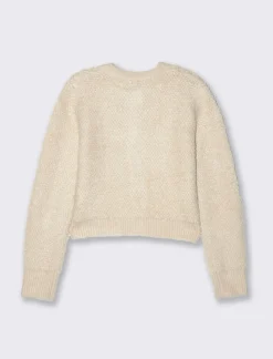 Donna Piazza Italia Donna|Maglieria<Maglia modello cardigan con bottoni tipo divisa tasche finte a filetto - Avorio