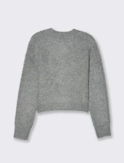 Donna Piazza Italia Donna|Maglieria<Maglia modello cardigan con bottoni tipo divisa tasche finte a filetto - Grigio melange