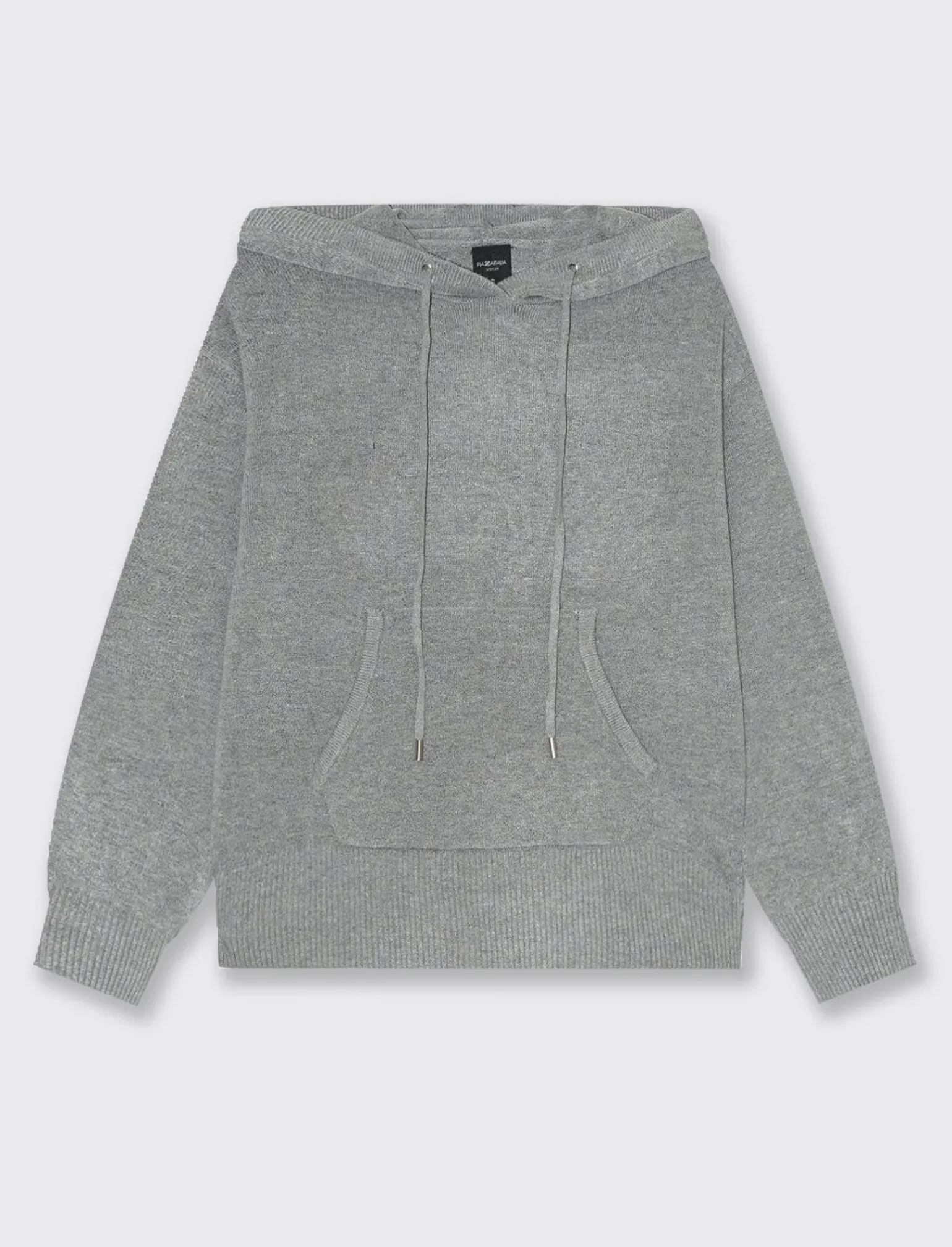 Donna Piazza Italia Donna|Maglieria<Maglia modello felpa con cappuccio e culisse e tasche a marsupio - Grigio scuro