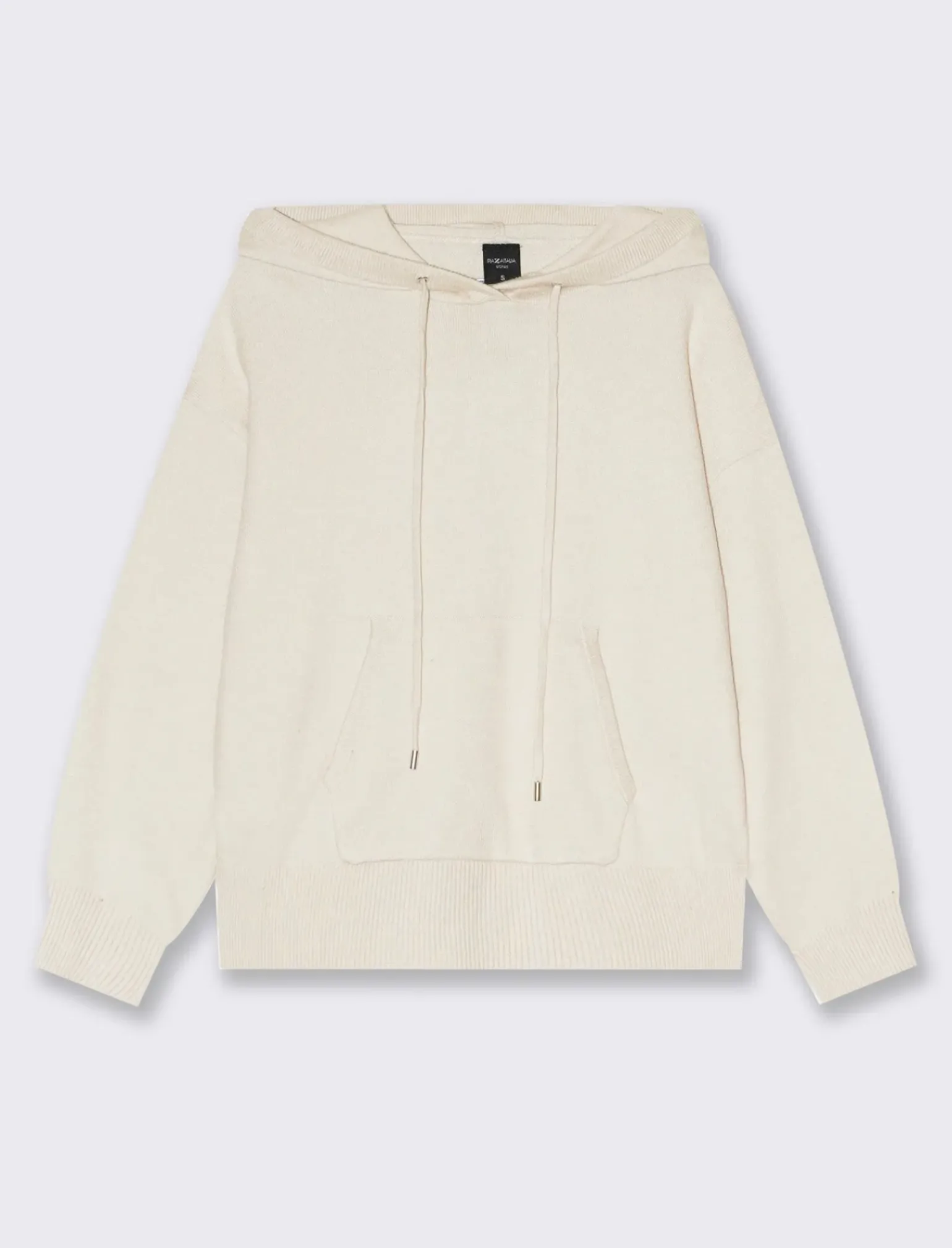 Donna Piazza Italia Donna|Maglieria<Maglia modello felpa con cappuccio e culisse e tasche a marsupio - Avorio