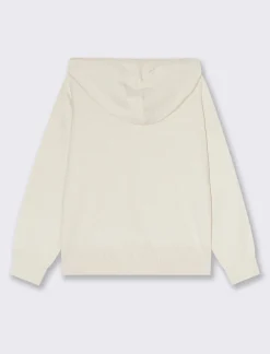 Donna Piazza Italia Donna|Maglieria<Maglia modello felpa con cappuccio e culisse e tasche a marsupio - Avorio