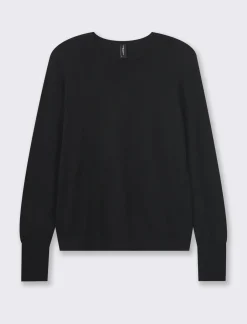 Donna Piazza Italia Donna|Maglieria<Maglia modello girocollo in maglia fine di viscosa con dettaglio bottoni su polsi -