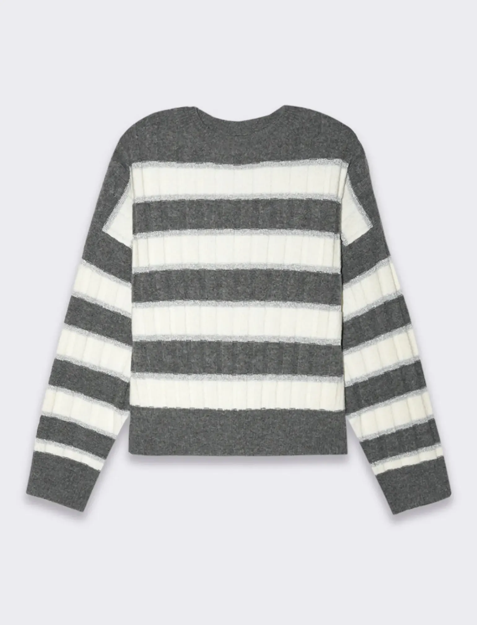 Donna Piazza Italia Donna|Maglieria<Maglia pullover manica lunga, a strische con spalle cadenti vestibilità comoda - var 2