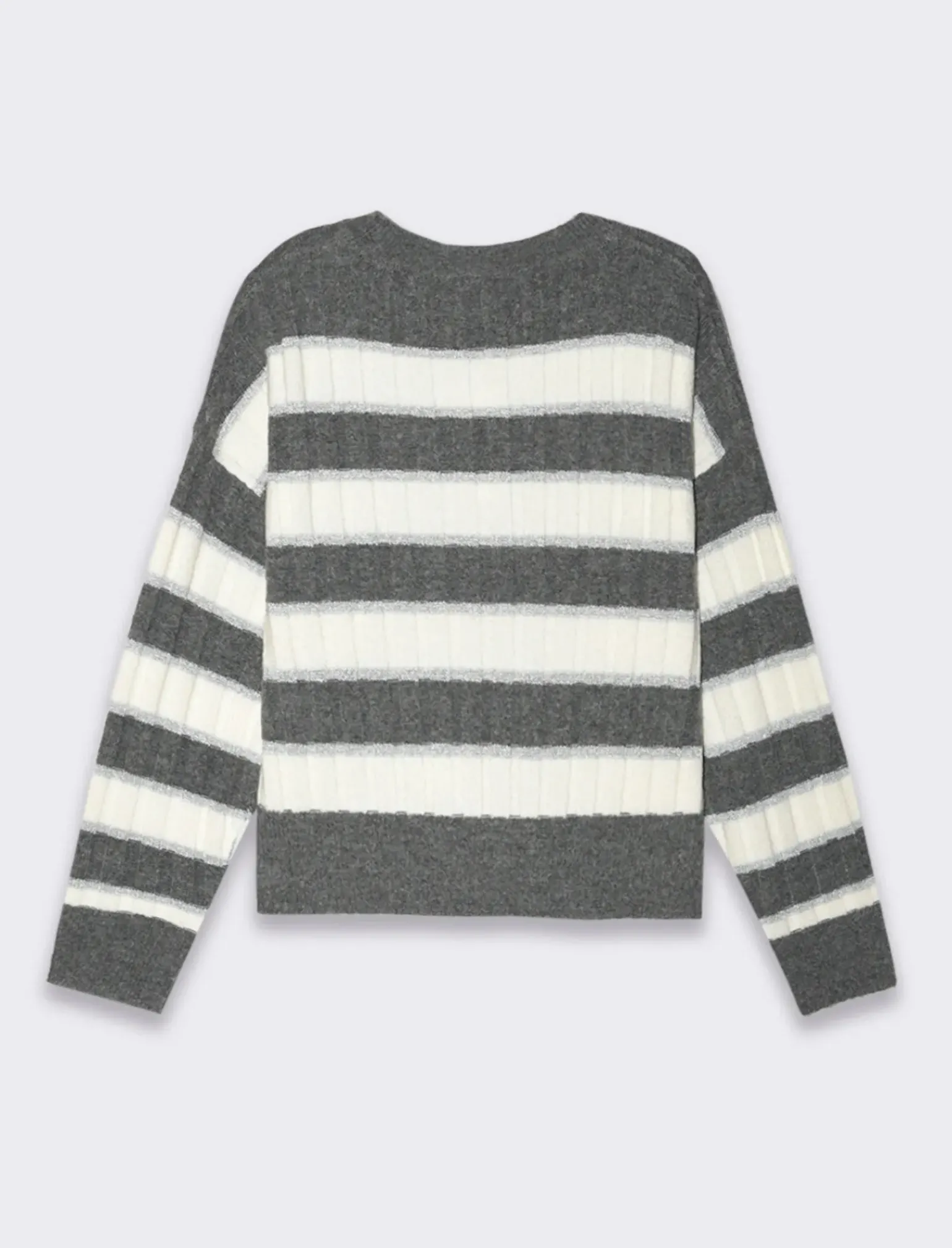 Donna Piazza Italia Donna|Maglieria<Maglia pullover manica lunga, a strische con spalle cadenti vestibilità comoda - var 2