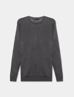 Uomo Piazza Italia Maglieria<Maglia regular fit girocollo in misto viscosa - Antracite melange