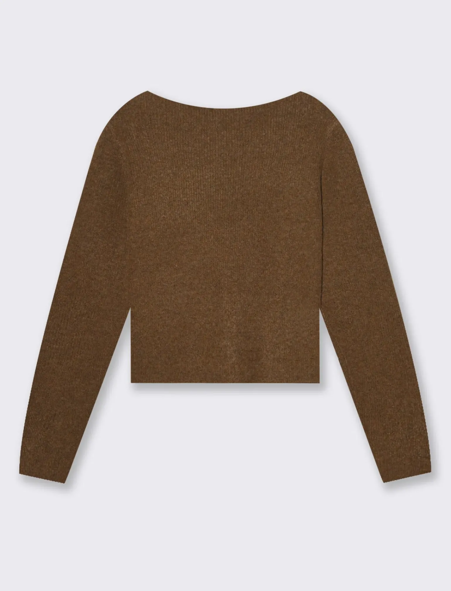 Donna Piazza Italia Maglieria<Maglia scollo a barca con lavorazione a costine - tabacco