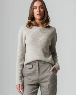 Donna Piazza Italia Maglieria<Maglia scollo a barca con lavorazione a costine - melange