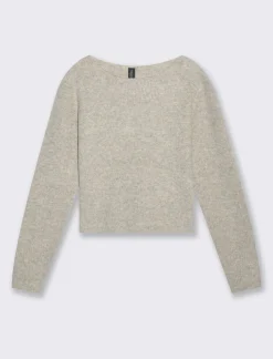 Donna Piazza Italia Maglieria<Maglia scollo a barca con lavorazione a costine - melange