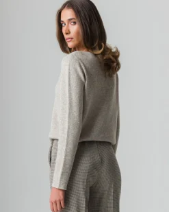 Donna Piazza Italia Maglieria<Maglia scollo a barca con lavorazione a costine - melange