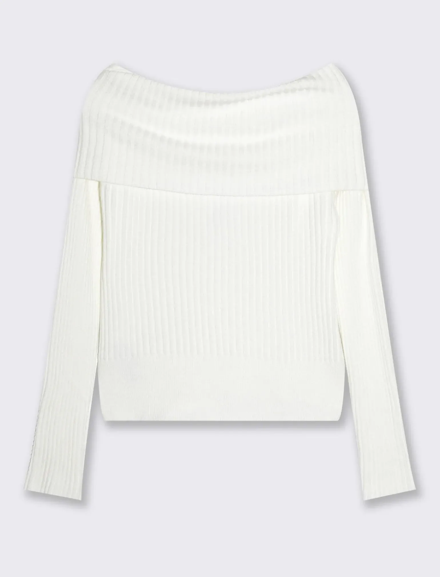 Donna Piazza Italia Maglieria<Maglia scollo a barca in costina - latte