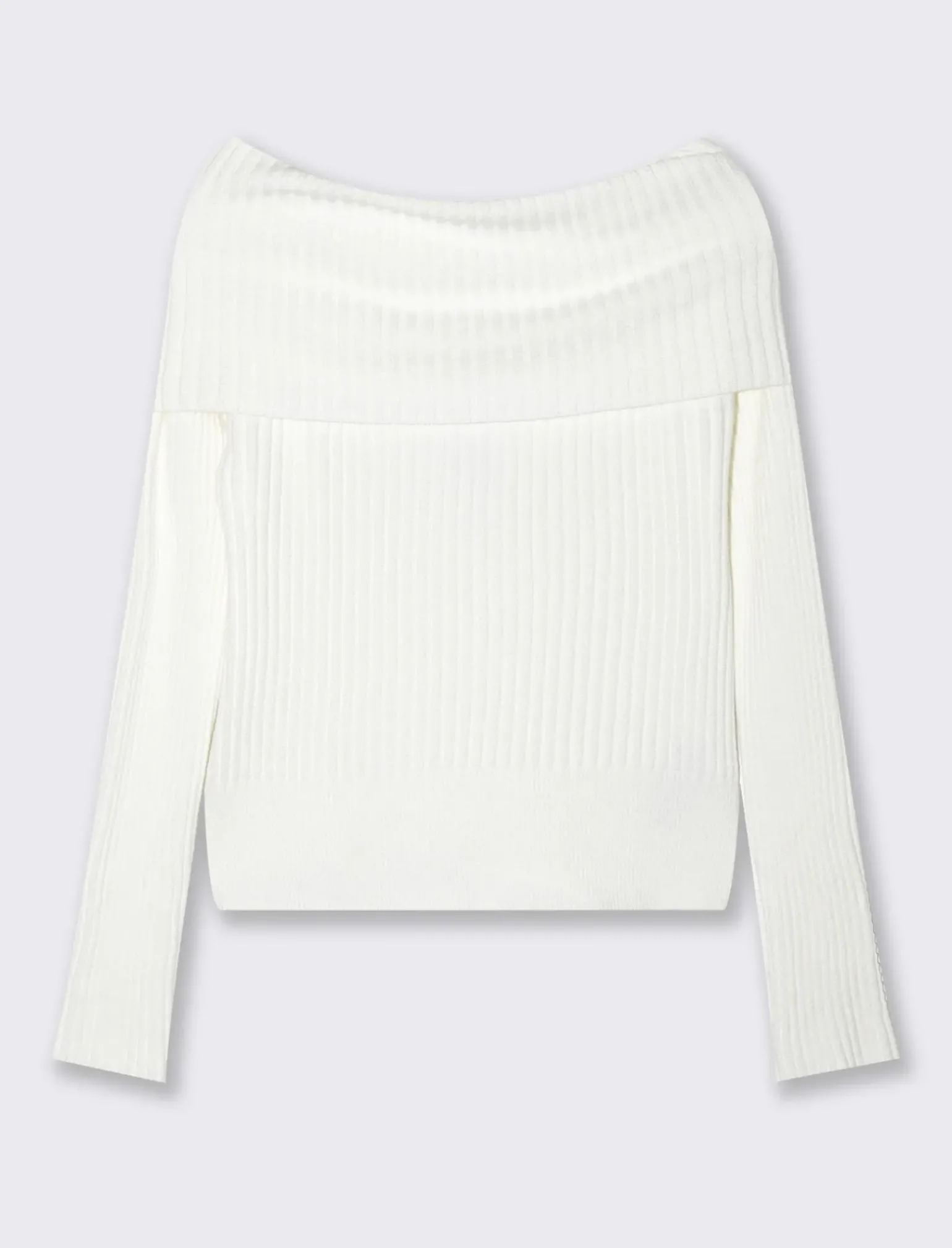 Donna Piazza Italia Maglieria<Maglia scollo a barca in costina - latte