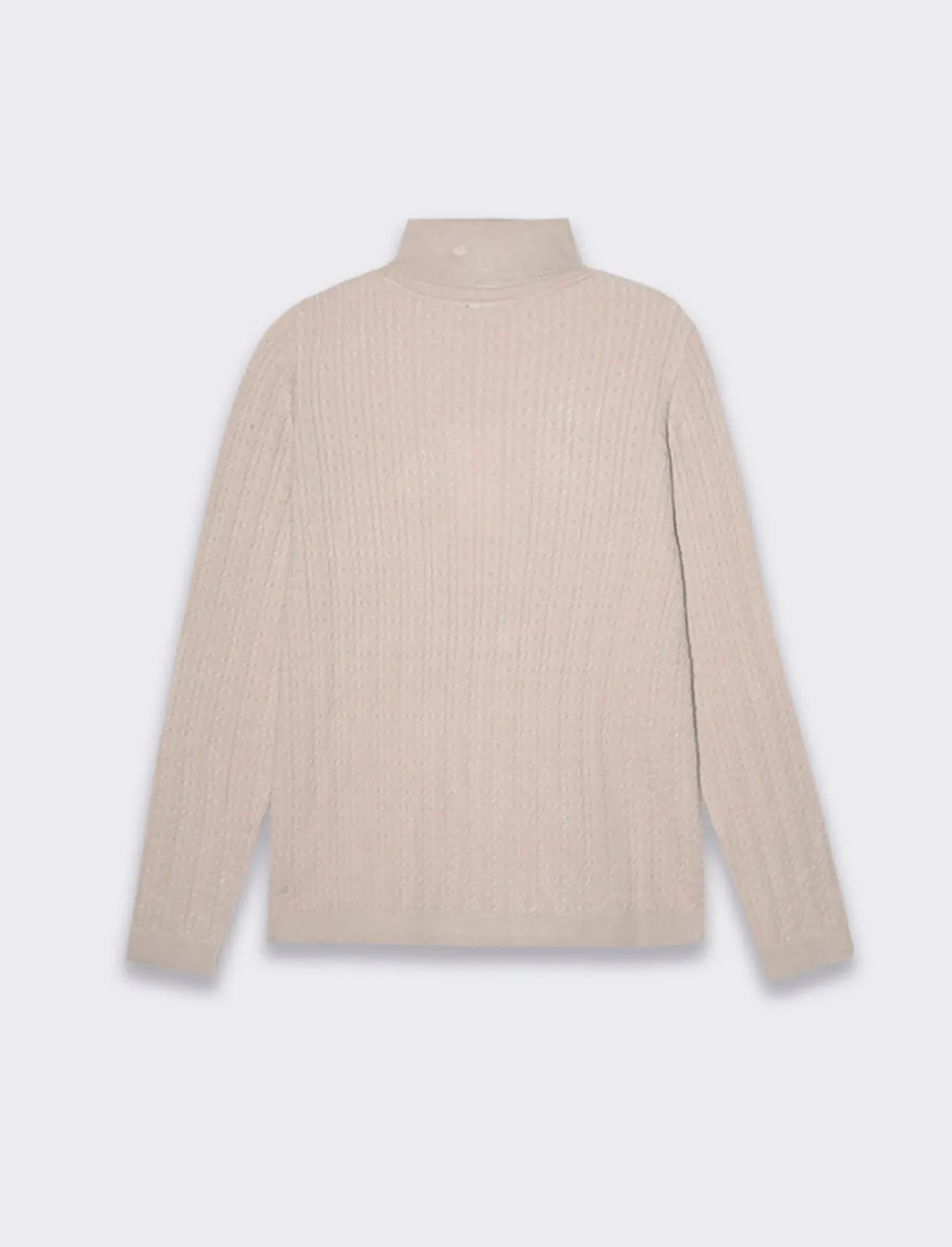 Donna Piazza Italia Donna|Maglieria<Maglia slim in morbido filato collo lato e lavorazione trecce - Sabbia