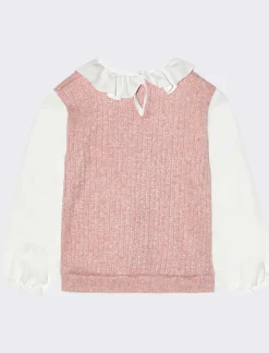 Piazza Italia Neonata<Maglia tessuti combinati - Rosa