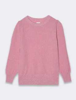 Piazza Italia Bambina|Maglieria<Maglieria con filato metallico e rib al fondo - Rosa