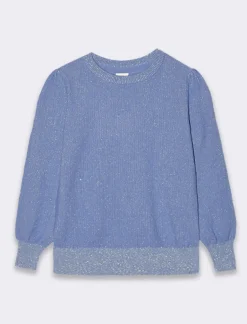 Piazza Italia Bambina|Maglieria<Maglieria con filato metallico e rib al fondo - Azzurro