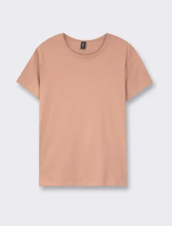 Donna Piazza Italia Donna|T-Shirt E Top<Maglietta basic maniche corte girocollo in jersey di cotone - castoro