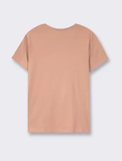 Donna Piazza Italia Donna|T-Shirt E Top<Maglietta basic maniche corte girocollo in jersey di cotone - castoro