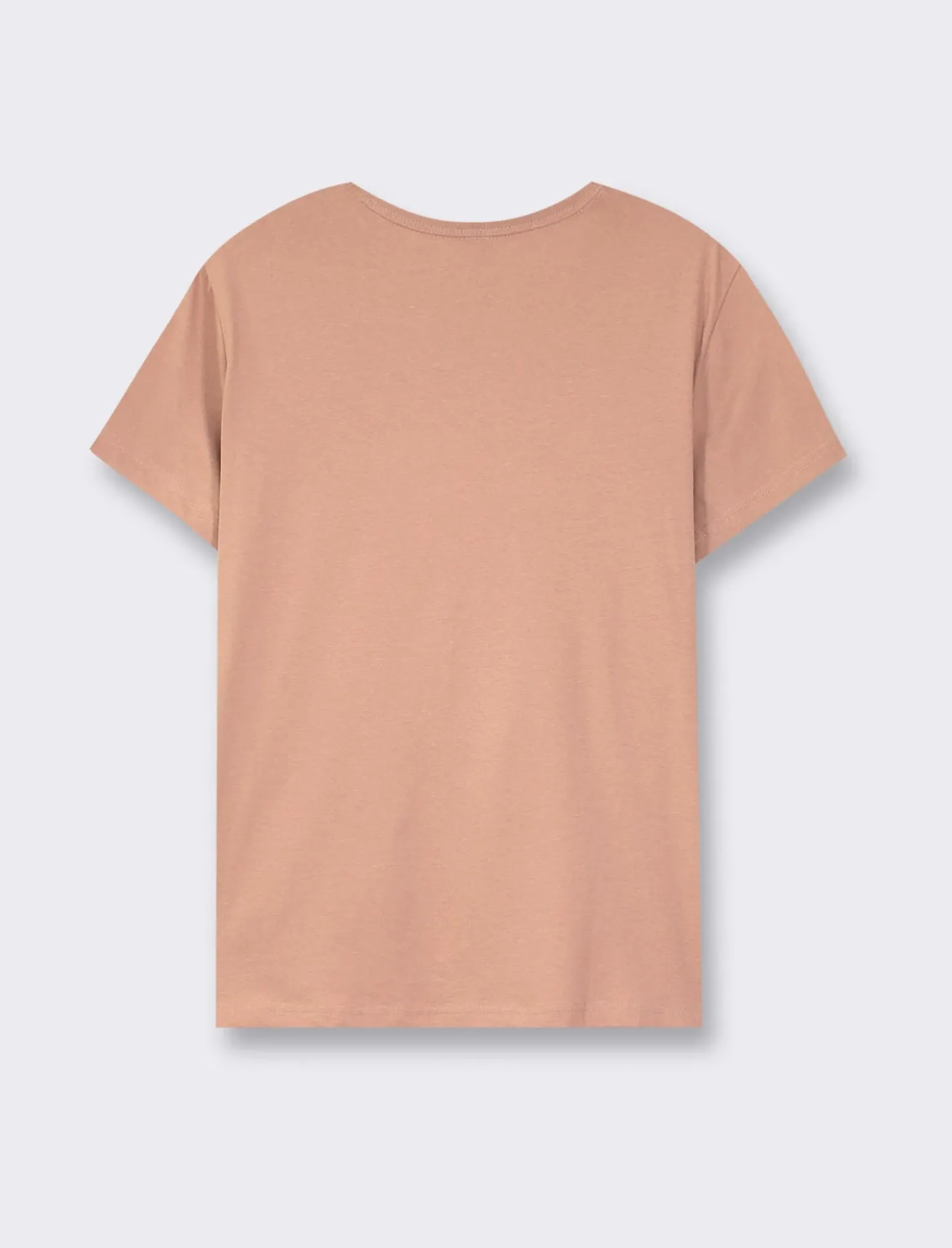 Donna Piazza Italia Donna|T-Shirt E Top<Maglietta basic maniche corte girocollo in jersey di cotone - castoro