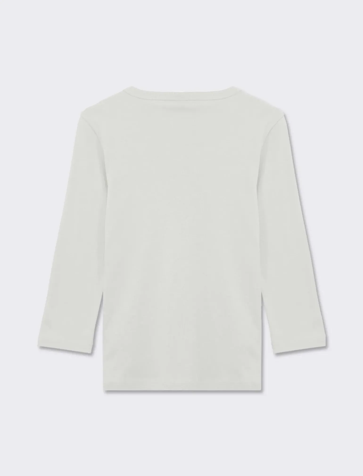 Donna Piazza Italia Donna|Maglieria<Maglietta basic scollo a V manica lunga in cotone a costina - latte