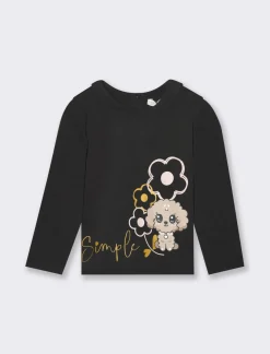 Piazza Italia Neonata<Maglietta con colletto e manica lunga, in jersey mano calda e stampa frontale -