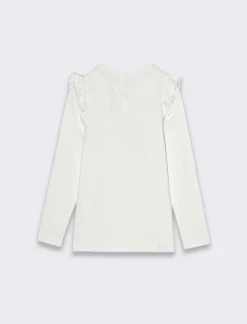 Piazza Italia Neonata<Maglietta con stampa e rouches alle maniche - panna