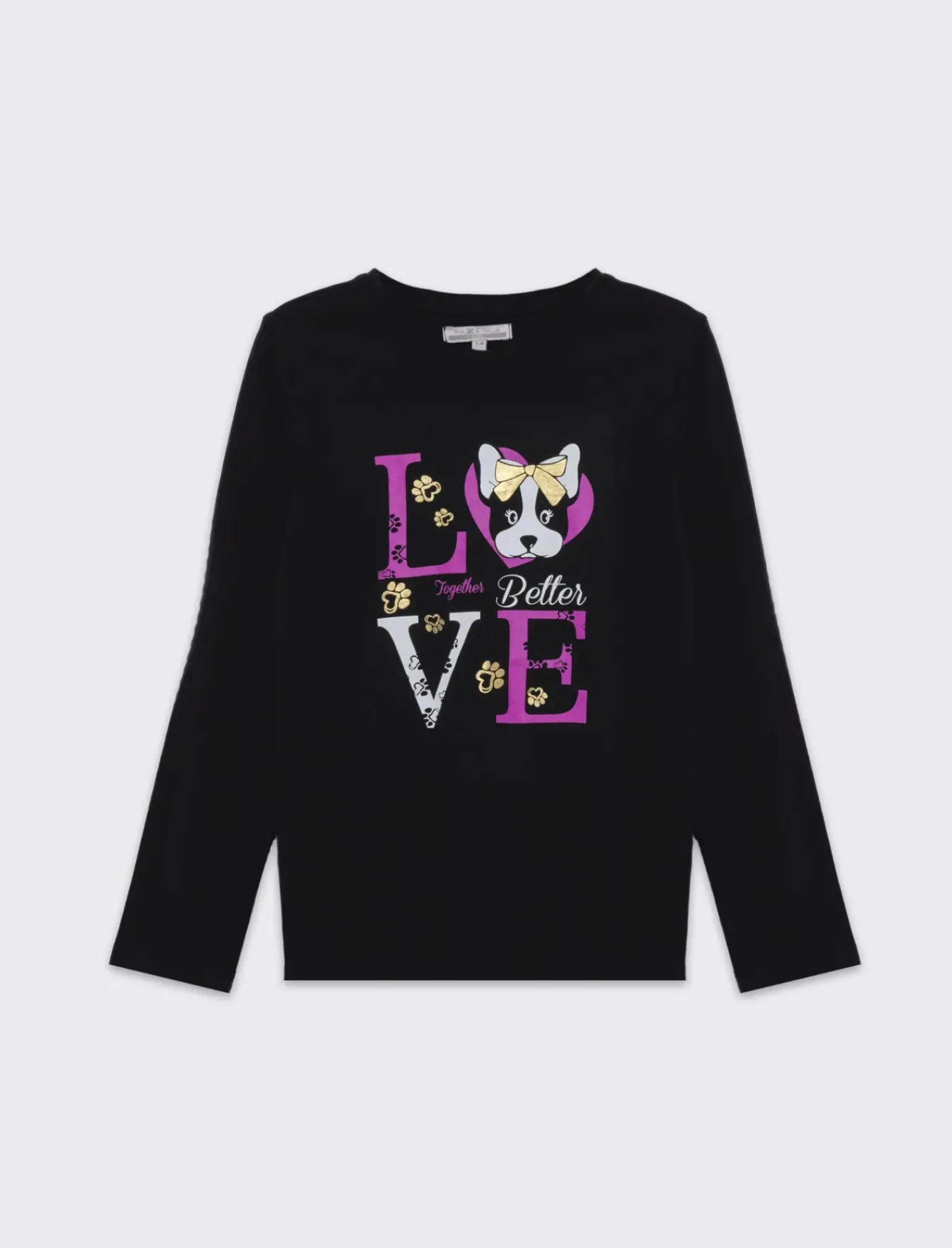 Piazza Italia Bambina|T-Shirt E Top<Maglietta girocollo con stampa colorata e lucida - Nero