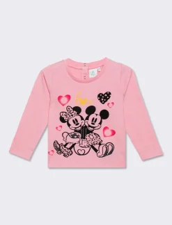 Piazza Italia Neonata<Maglietta girocollo manica lunga, in cotone, con stampa Minnie. disponibile in 2 varianti colore  -